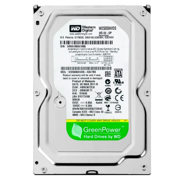 HD 500 SATA SEAGATE/WD