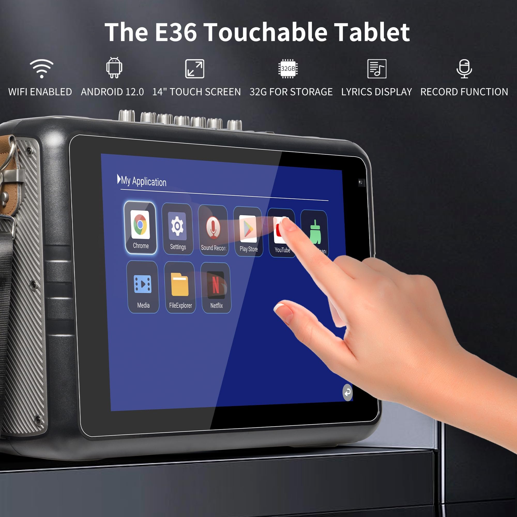 Karaokê portátil monitor touch 14 polegadas - Imagem 2