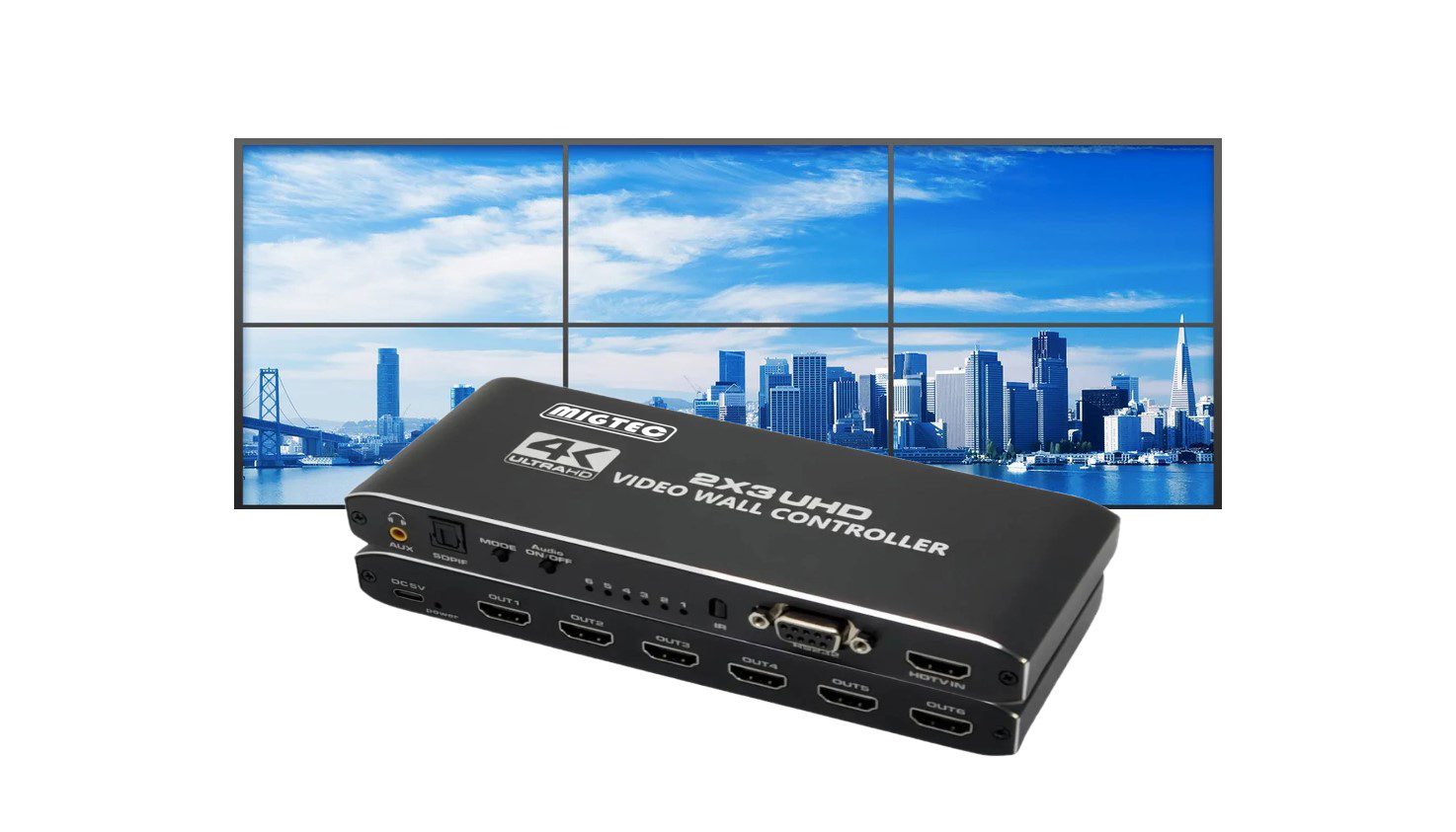 Controlador de Vídeo Wall 2x3 HDMI- 4K2K- HDVW2X3