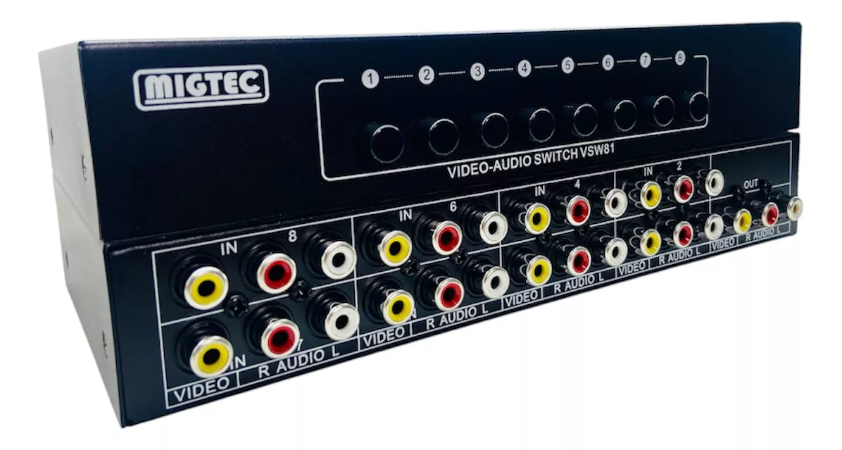 Chaveador de Video E Audio Composto RCA Switch 8x1 - EL831AV