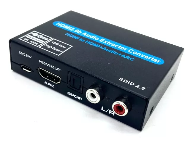 Conversor HDMI para HDMI 2.0 4k 60Hz com Extrator de áudio P2 e ARC - EL088ARC2.0