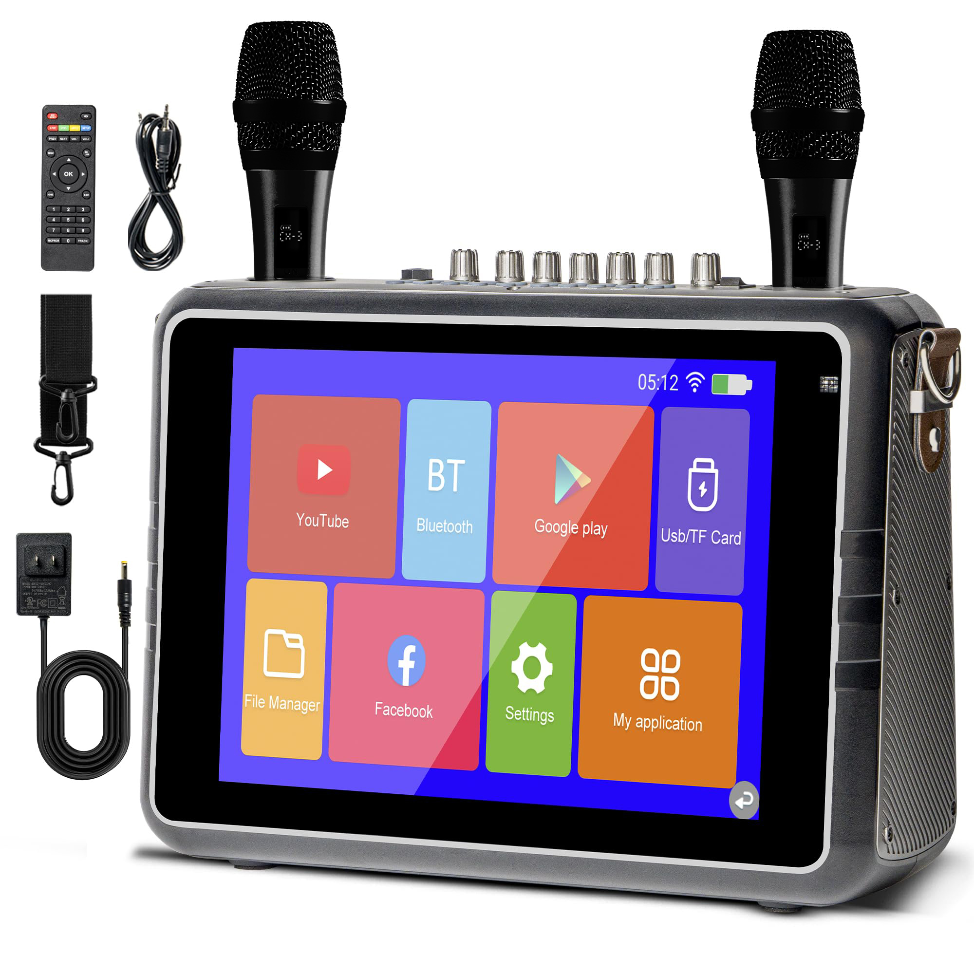 Karaokê portátil monitor touch 14 polegadas