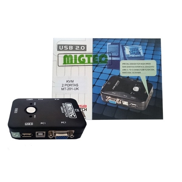 Chaveador Switch KVM 2 portas usb MT201UK