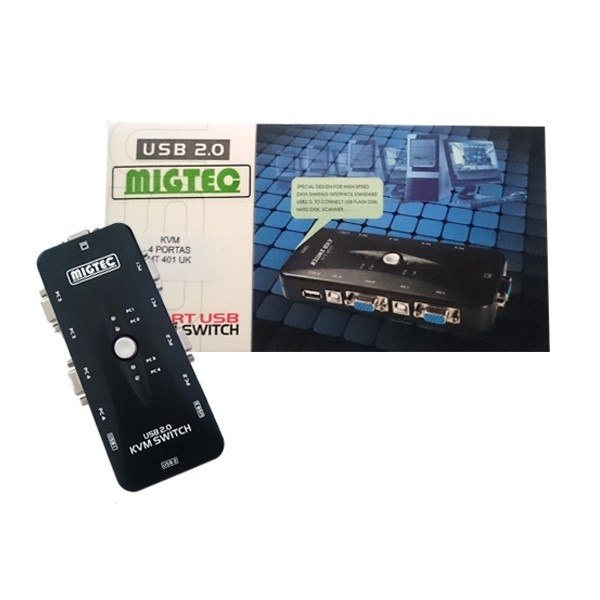 Chaveador Switch KVM 4 portas usb MT401UK