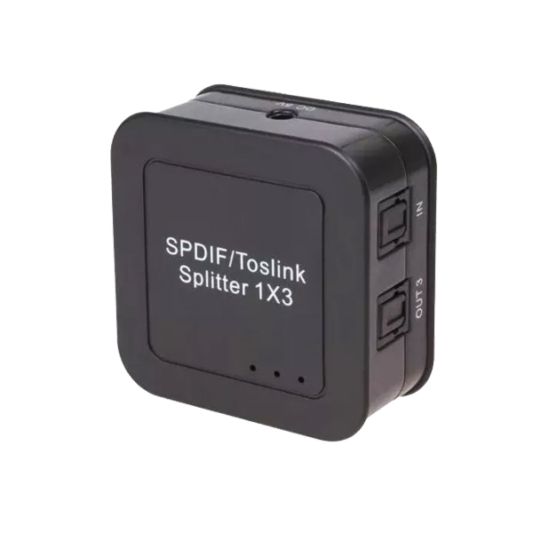 Divisor Splitter Spdif Toslink Áudio Digital Óptico 1x3 - ELSOT1X3