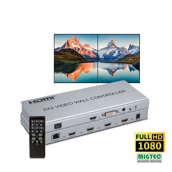 Controlador de Vídeo Wall 2x2 4K2K-  HDVW2X2-N