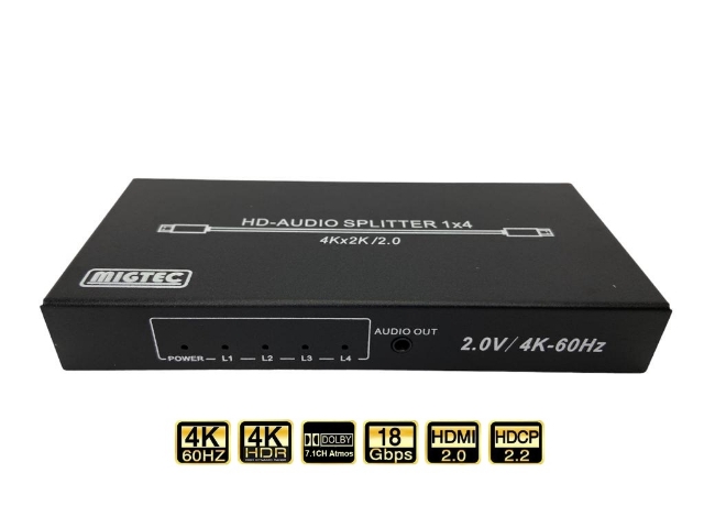 Distribuidor Divisor Splitter HDMI 2.0 4k 60HZ 1x4 4kEL104 2.0