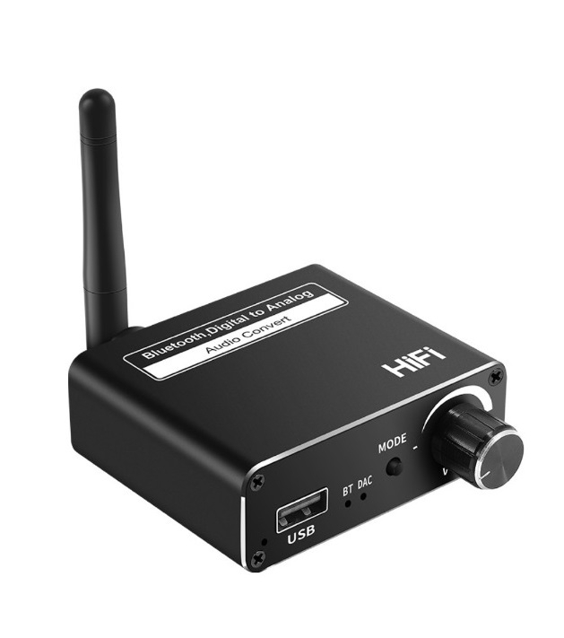 Conversor de Áudio Digital / Bluetooth para Analógico com Controle de Volume RCA ,P2 e Toslink - EL201CVB
