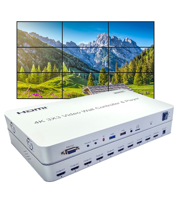 Controlador de Video Wall 3x3 USB 4K2K- HDVW3X3USB