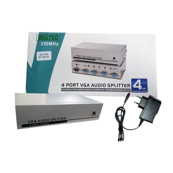 Distribuidor de Vídeo Splitter VGA 4 portas - MT3504AV