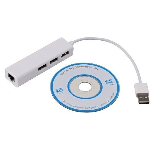 Hub USB 3 portas com LAN (RJ45) - ELUL3