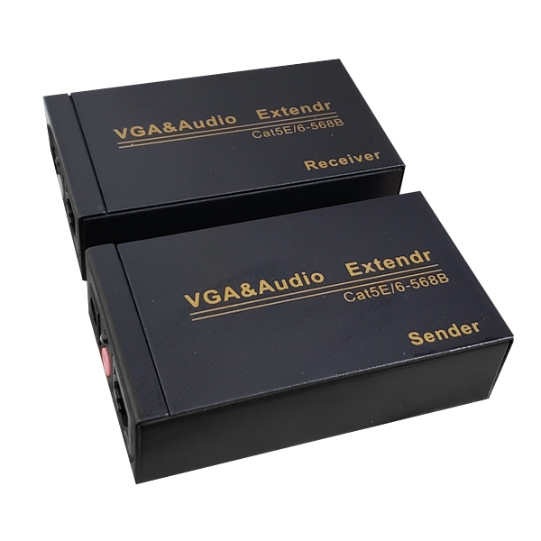 Extensor Vga 100 Metros Via Cabo de rede Cat5 Cat6 com Áudio -EL100
