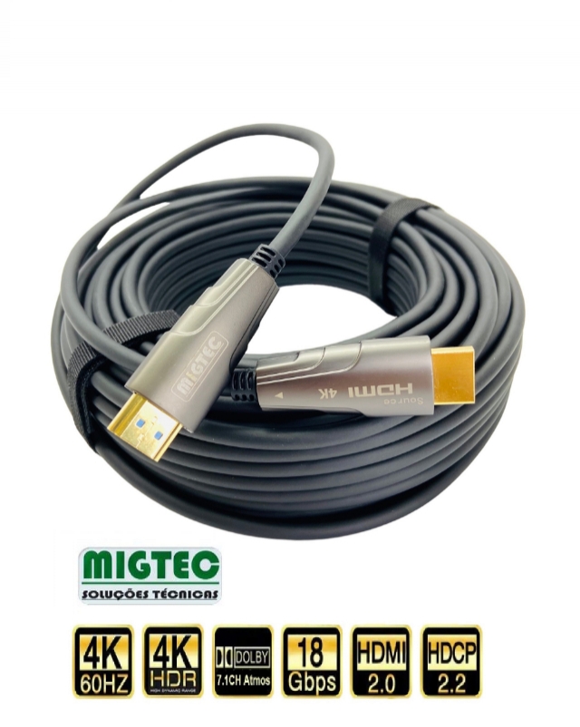 Cabo HDMI 2.0 - 10 metros FIBRA ÓPTICA 4Kx2K 60Hz Ultra HDR - CHF4K10