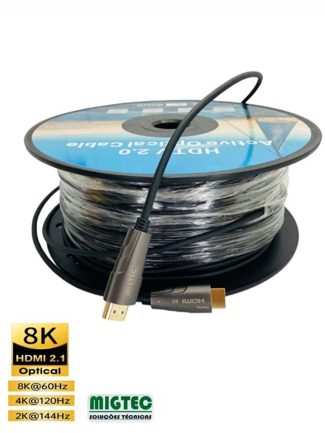 Cabo HDMI Fibra 2.1 100 Metros 8k -CHF8K-100
