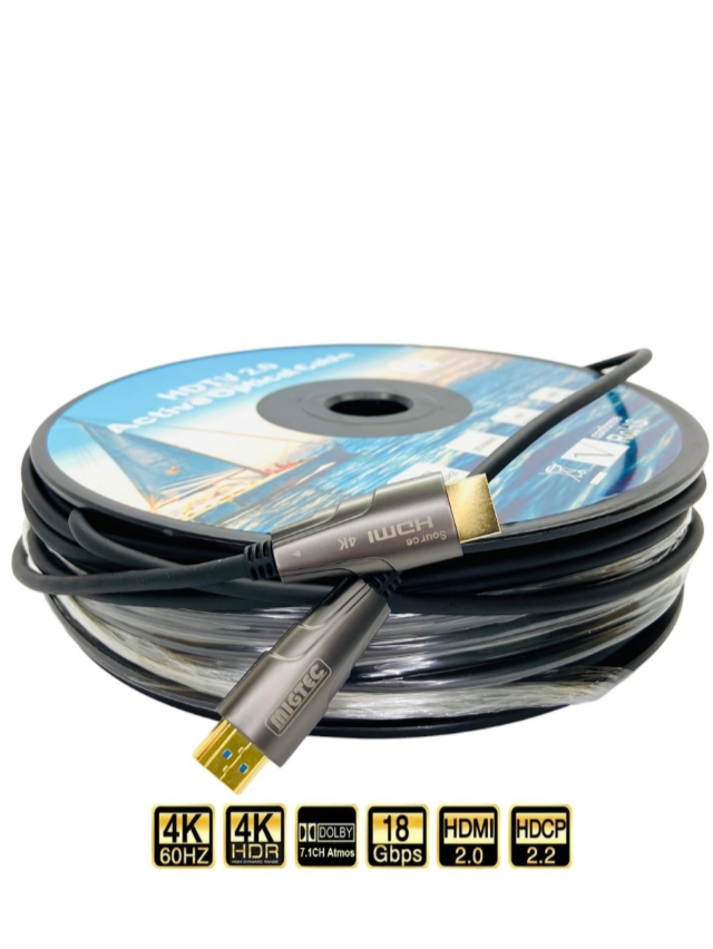 Cabo HDMI 2.0 - 70 metros FIBRA ÓPTICA 4K 60Hz Ultra HDR - CHF4K70