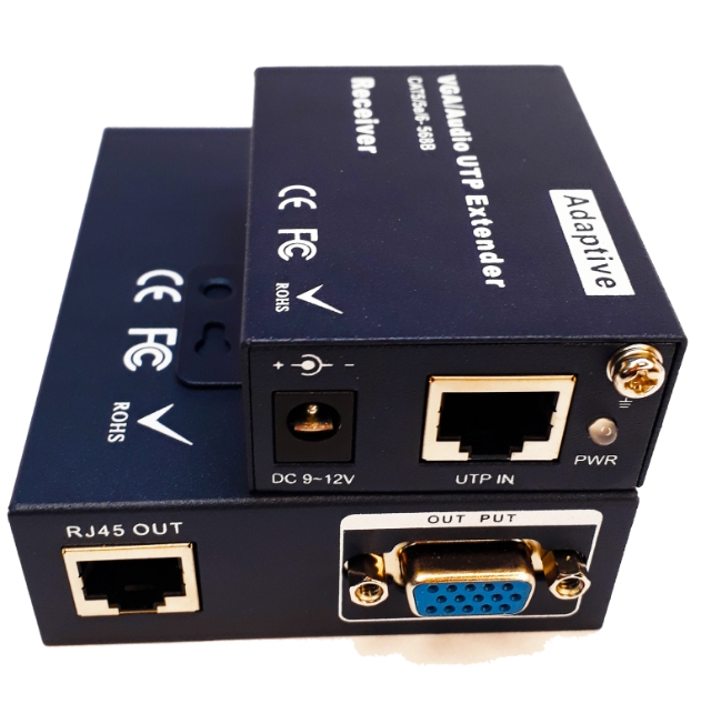 Extensor Vga 100 Metros Via Cabo de rede Cat5 Cat6 com Áudio e Loop EL100-Loop
